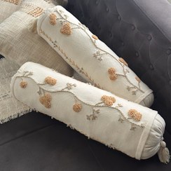 تصویر کوسن استوانه ای پانچ دوزی 