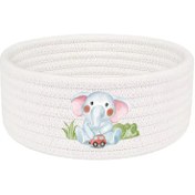 تصویر سبد وسایل کودک قیطان دوزی شده مدل بچه فیل 