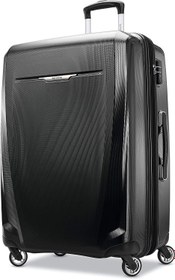 تصویر Samsonite Winfield 3 DLX Hardside Expandable Luggage with Spinners, Checked-Large 28-Inch, Black Checked-Large 28-Inch Black 