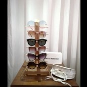 تصویر استند عینک آقای نجار مدل هشت قهوه‌ای روشن 