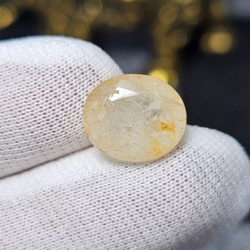 تصویر نگین سنگ طبیعی توپاز زرد معدنی کد 35362 