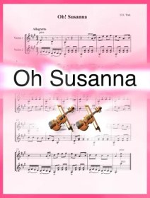 تصویر نت دوئت ویولن Oh Susanna از Stephen Foster 