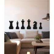 تصویر استیکر دیواری مدل مهره های شطرنج کد C28 مجموعه 6 عددی - 45 × 15 سانتی‌متر 