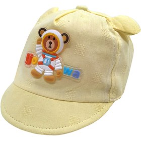 تصویر کلاه نوزادی مدل تدی کد 1134 رنگ زرد 