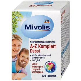 تصویر مولتی ویتامین کامل A_Z میولیس آلمان - ۱۰۰ عددی Mivolis A-Z Komplett Depot, Tabletten, 100 St., 138 g