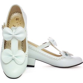 تصویر کفش دخترانه پاشنه دار مدل BUTTERFLY سفید 