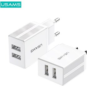 تصویر کلگی شارژ Usams US-CC090 2Port 2.1A 10.5W Usams US-CC090 2Port 2.1A 10.5W Wall Charger