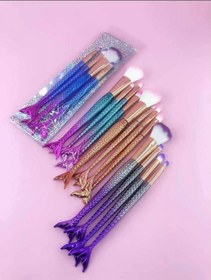 تصویر ست براش ۴ تیکه پری دریایی Mermaid makeup brush set