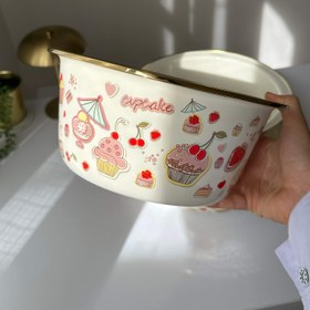 تصویر لگن سه تیکه طرح کاپ‌ کیک 