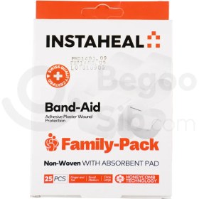 تصویر چسب زخم و پانسمان خانواده 25 عددی اینستاهیل 25 pieces of Instahil family bandages and bandages