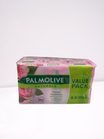 تصویر صابون پالمولیو عربی طبیعی 6 تایی با شیر و عصاره گل رُز 170 گرمی Palmolive naturals soap pack of 6 