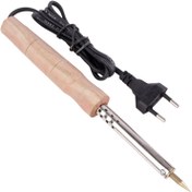 تصویر هویه دسته چوبی ایرانی 80 وات چم Cham soldering system 80w - Wooden handle