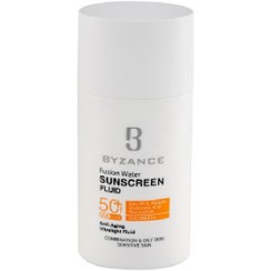 تصویر فلوئید ضد آفتاب فیوژن واتر SPF 50 بیزانس بی رنگ Fusion Water Sunscreen Fluid SPF 50 Byzance رنگ کد 54319