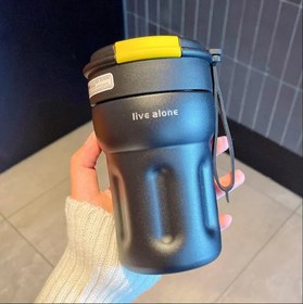 تصویر تراول ماگ دو حالته Live Alone Live Alone two modes Travel Mug