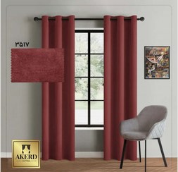 تصویر پرده پانچ آماده بلک اوت (ضد نور) زرشکی 