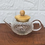 تصویر قوری زعفران پیرکس درب بامبو 100 میلی در 2 طرح بارکد 692845 - ارس یونیکارس یونیک 