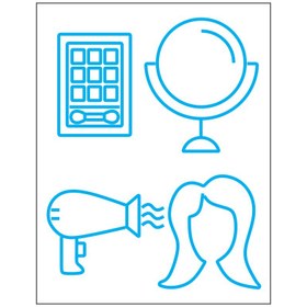 تصویر طرح نئون لوازم آرایشگاه زنانه 