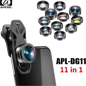 تصویر ست 11 عددی لنز موبایل APL-DG11 برند اپکسل Apexel 11 in 1 Cellphone Lens 