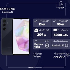 تصویر گوشی موبایل سامسونگ مدل Galaxy A35 دو سیم کارت ظرفیت 128 گیگابایت رم 8 گیگابایت - ویتنام Samsung Galaxy A35 Dual SIM 128GB and 8GB RAM mobile phone - Vietnam