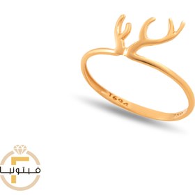 تصویر انگشتر طلا شاخ گوزنی 