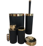 تصویر ست سرویس بهداشتی ۵پارچه مشکی طلایی ایلیکا بتیس 