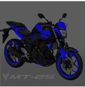 تصویر محافظ باک و برچسب MT 25 مجموعه کامل GRENAGE NEON BLUE Redline Grafik 