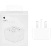 تصویر کلگی شارژر آیفون 20 واتی 100% اصلی نیو پک اصلی (New Pack 2024) رنگ سفید Apple 20 Watt B/A Wall Charger