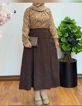 تصویر ست شومیز و دامن مخمل کبریتی طرح مایسا 