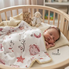 تصویر پتو دورپیچ نوزاد ۲ لایه طرح آسمان بوهو 