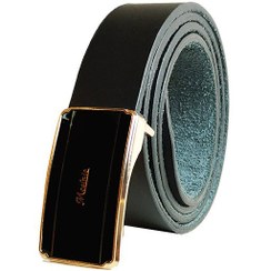 تصویر کمربند چرم طبیعی مردانه تک لایه گاومیش با سگک پلاکی K35PA7 