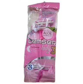 تصویر بسته 2 عددی خود تراش 3 لبه صورتی لمسر 