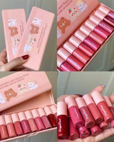 تصویر پک ۱۰ عددی رژلب مایع و لیپ‌گلاس شاین کادویی Dragon Rene Pack of 10 Dragon Rene liquid lipstick and shine lip gloss