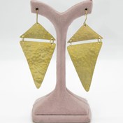 تصویر گوشواره آویز برنج _ مثلث بزرگ و کوچک 