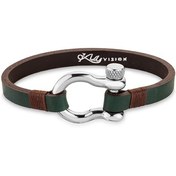 تصویر دستبند چرم و استیل مردانه فلیپ لاک BSTE-013