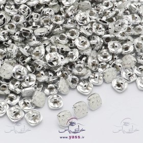 تصویر دکمه شومیزی پلی استری نقره ای سفید کد 25 (بسته 100 عددی) 