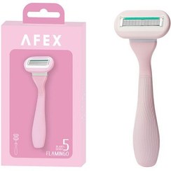 تصویر تیغ اصلاح 5 لبه فلامینگو با سری اضافه افكس Afex Flamingo 5 Blades With Additional Series