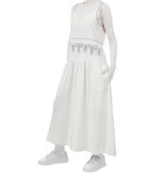 تصویر پیراهن زنانه سفید سرژه Serge کد 205508 