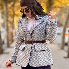 تصویر کت ژاکارد گوچی - سرمه ای 