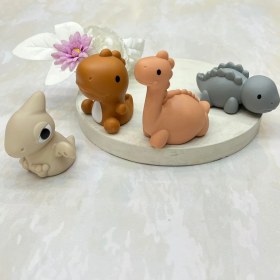 تصویر پوپت حمام کودک آب پاش دایناسور ۴ عددی Babylioni 