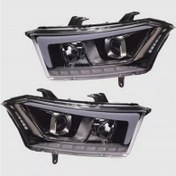 تصویر چراغ جلو دنا پلاس مدرن جفت با لامپ و LED 