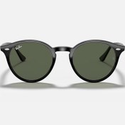 تصویر عینک آفتابی Ray-Ban مدل 2180 | فریم نیمگرد مشکی با لنز دودی شیشه‌ای UV400 