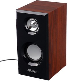 تصویر اسپیکر لپتاپ دوتکه کایز مدل ks-61 MULTIMEDIA WOODEN SPEAKER KAISER ks-61