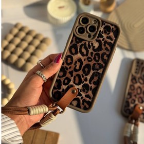 تصویر قاب پلنگی قهوه ای سالید سامسونگ با آویز 