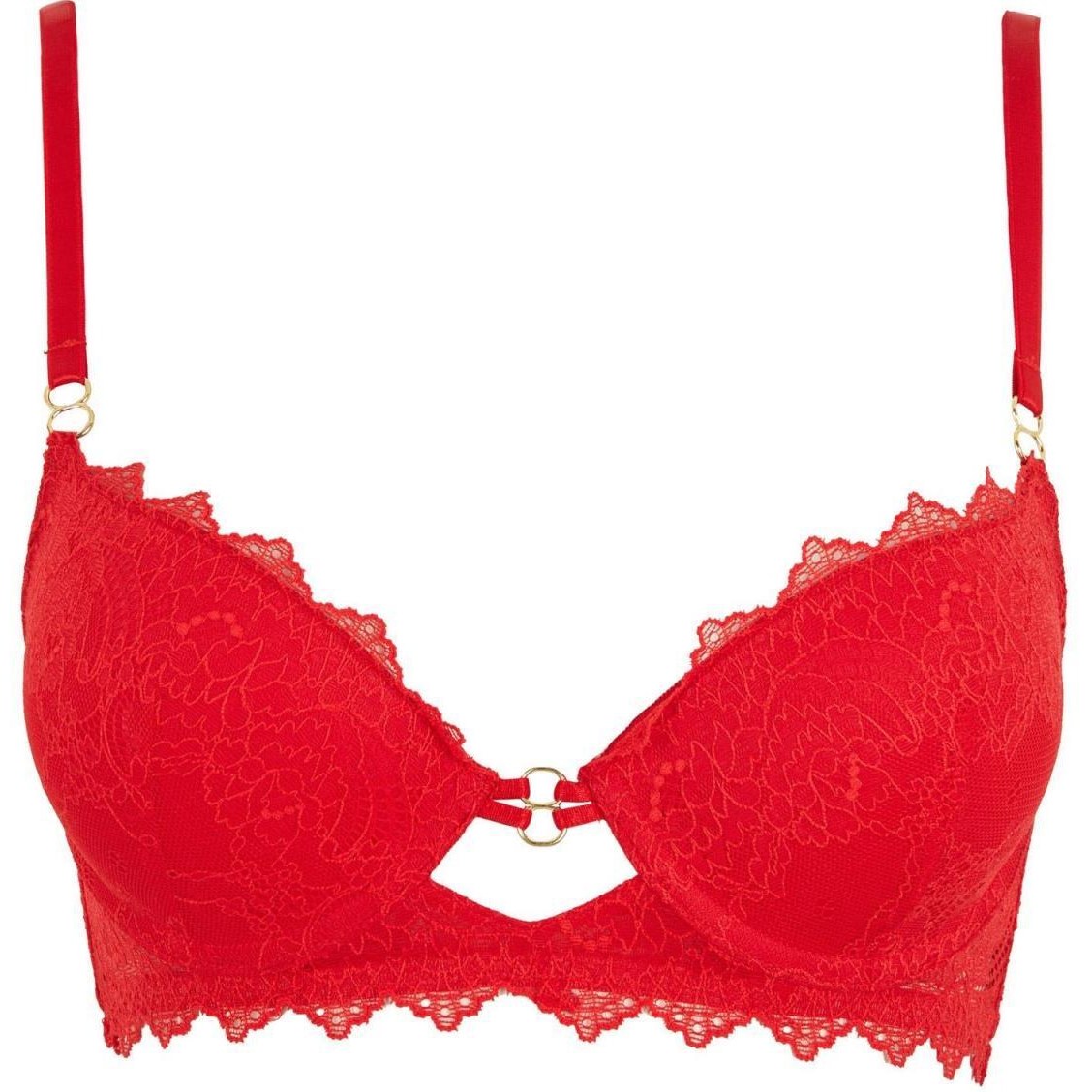 خرید و قیمت Fall In Love Yılbaşı Temalı Kırmızı Dantelli Dolgulu Push Up  Bra