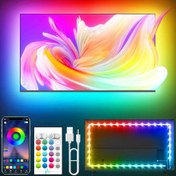 تصویر ریسه هوشمند تلویزیون آی سی دار (RGBIC) مدل XIC-1 مناسب تلویزیون 42 تا 79 اینچ Double Glow با نوردهی دو برابر و ساخت گرادیان رنگی 