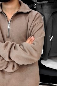 تصویر دورس نیم‌زیپ مردانه شیک و راحت Stylish and Comfortable Men's Half-Zip Hoodie