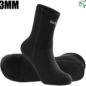 تصویر جوراب نئوپرن (جوراب غواصی و ورزش های آبی) ۳ میل برند OUZO - سایز ( Neoprene socks OUZO