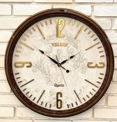 تصویر ساعت دیواری گرد ولدر ۶۳۹ - قهوه ای Welder 639