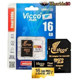 تصویر رم میکرو 16 گیگ Vicco Man 600X 16G 