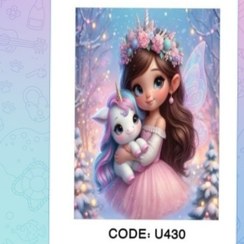 تصویر فرش کارتونی دخترونه گرد ۹۰ در ۹۰ کد U430 